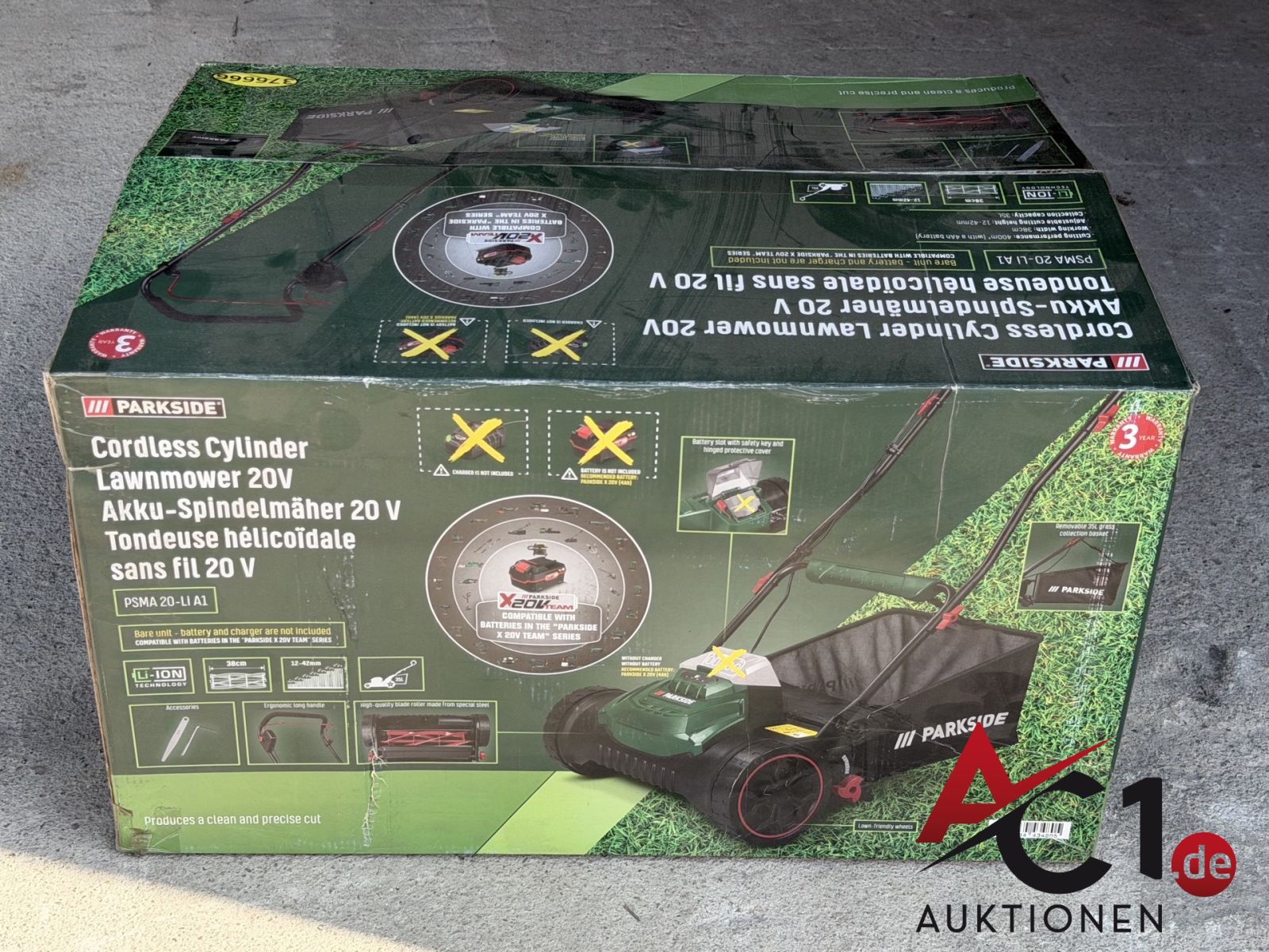 eine Palette PARKSIDE Akku-Spindelmäher X 20V Neu/ OVP
